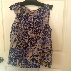 Cabi Silk Cascading Ruffle top in L